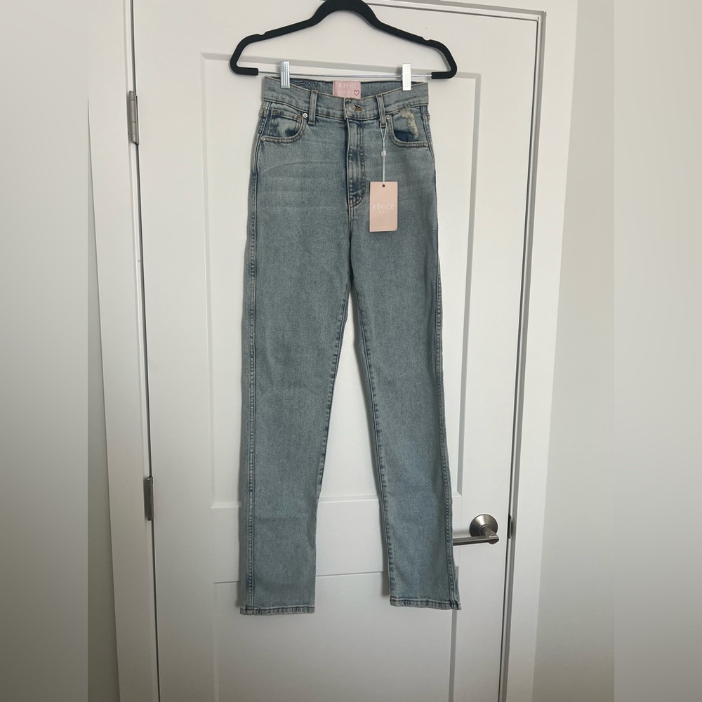 NWT Revice Light Washed High Waisted Straight Jeans